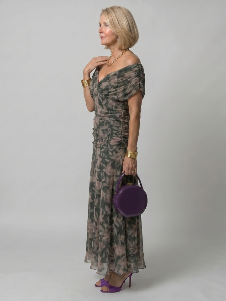 Calen | Vestito midi fluido con spalle scoperte