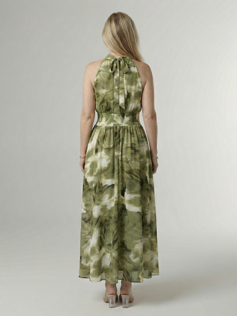 Sylin | Abito midi raccolto con scollo a halter