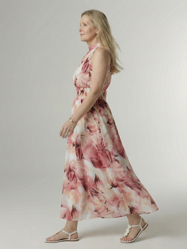 Sylin | Abito midi raccolto con scollo a halter