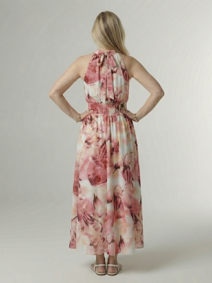 Sylin | Abito midi raccolto con scollo a halter