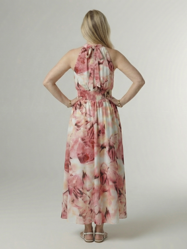 Sylin | Abito midi raccolto con scollo a halter