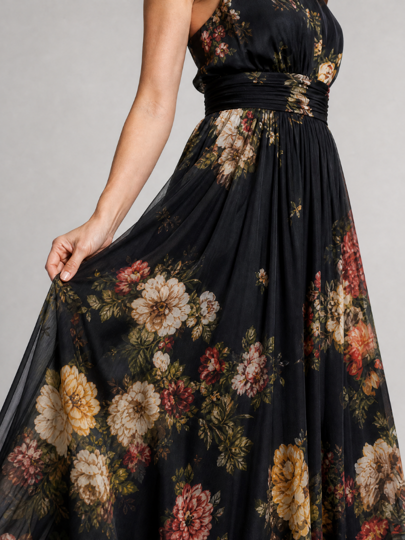 Sior | Vestito midi floreale con scollo a halter