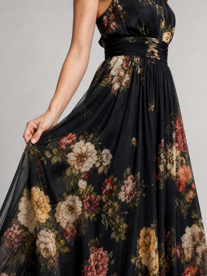 Sior | Vestito midi floreale con scollo a halter