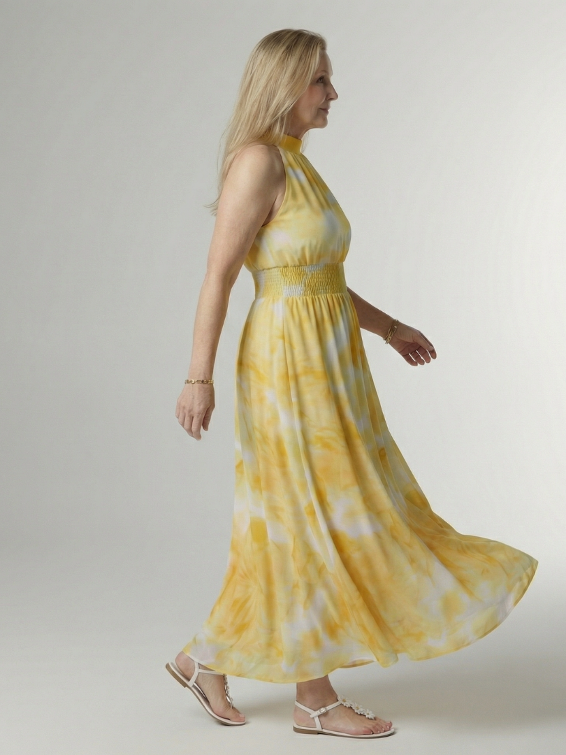 Sylin | Abito midi raccolto con scollo a halter