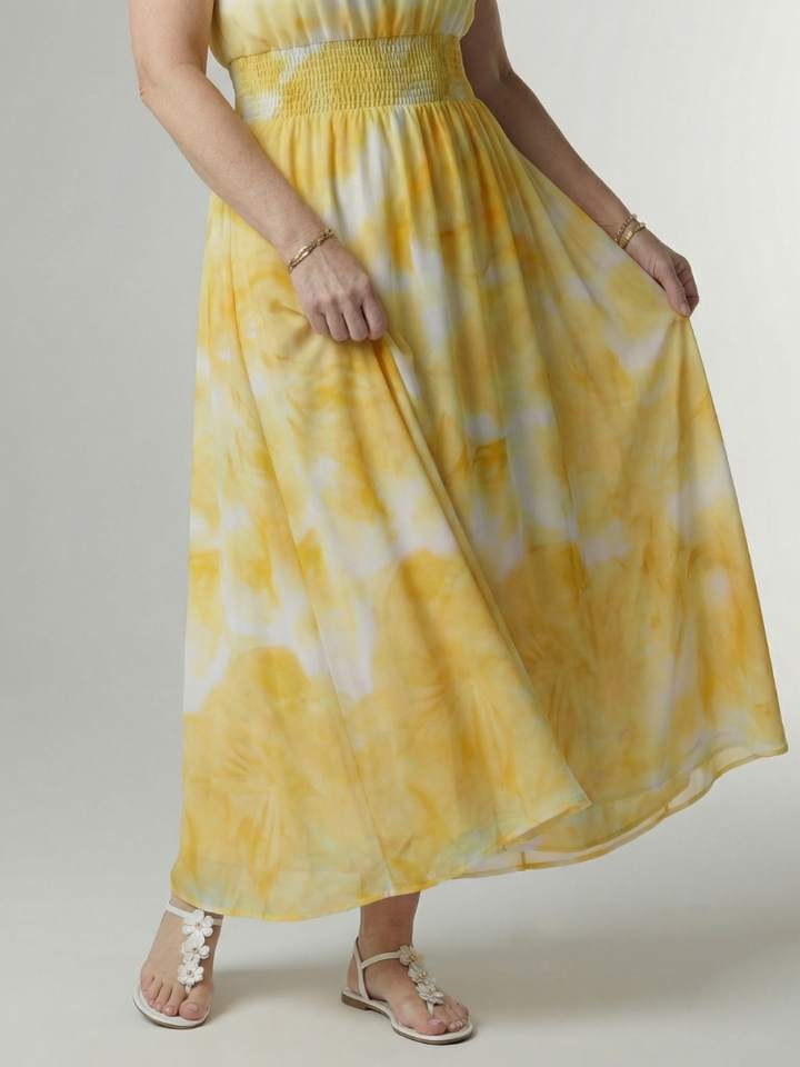 Sylin | Abito midi raccolto con scollo a halter