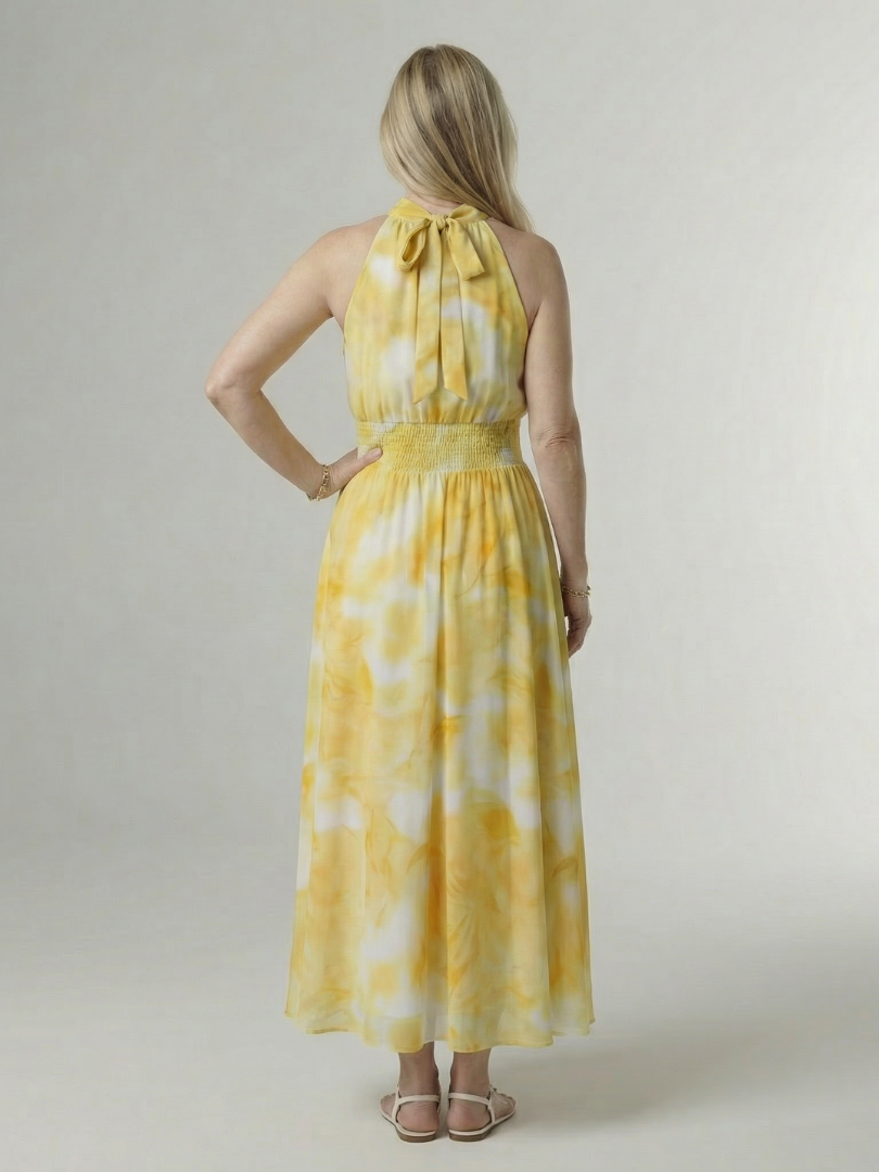 Sylin | Abito midi raccolto con scollo a halter