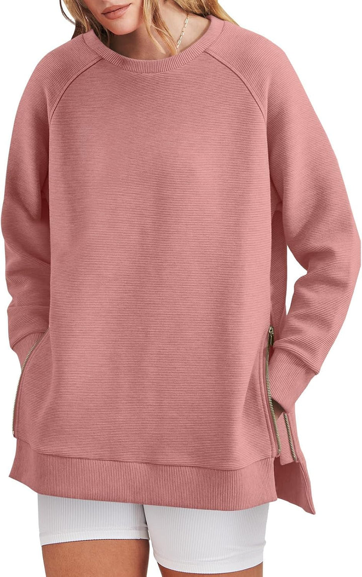 Women's Side Zipper Oversized Sweatshirt