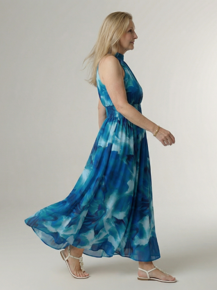 Sylin | Abito midi raccolto con scollo a halter