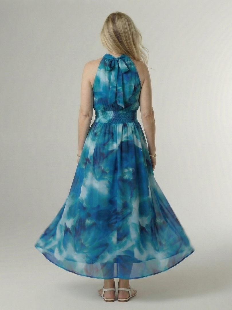 Sylin | Abito midi raccolto con scollo a halter