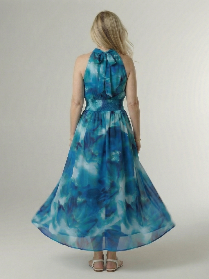 Sylin | Abito midi raccolto con scollo a halter