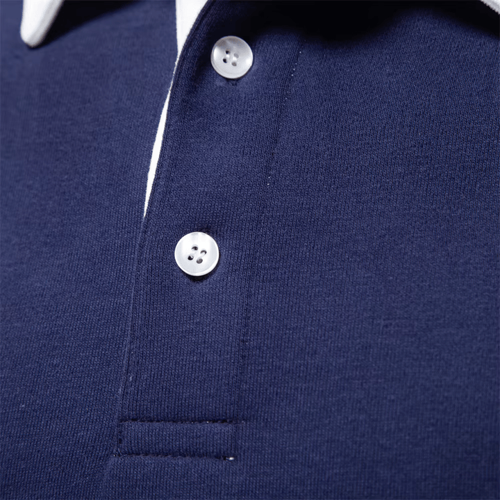 Contrast Collar Polo Sweater