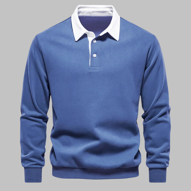 Contrast Collar Polo Sweater
