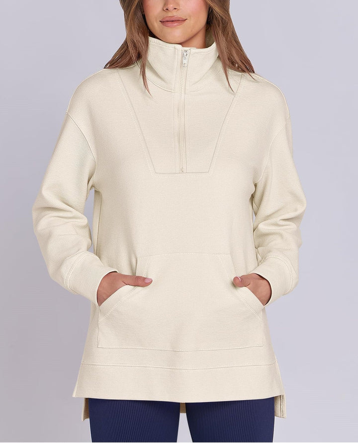 Women's Quarter Zip Oversized Knit Pullover