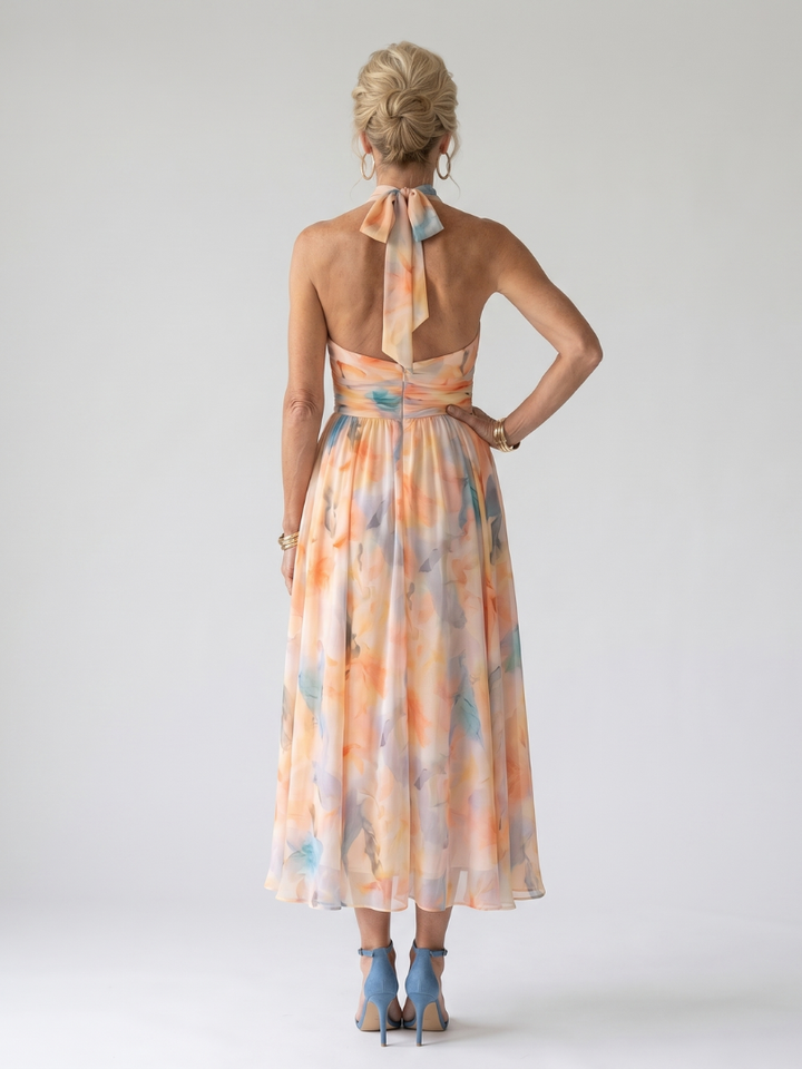 Elin | Abito midi morbido con scollo a halter