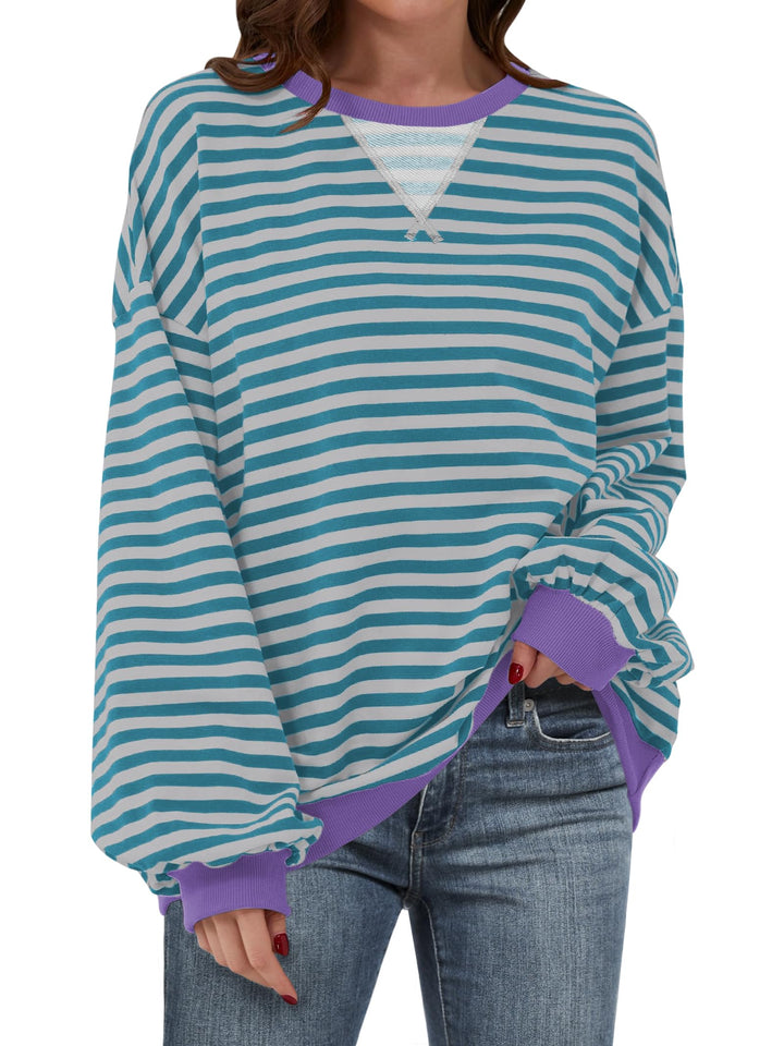 Women's Striped Oversized Sweatshirt