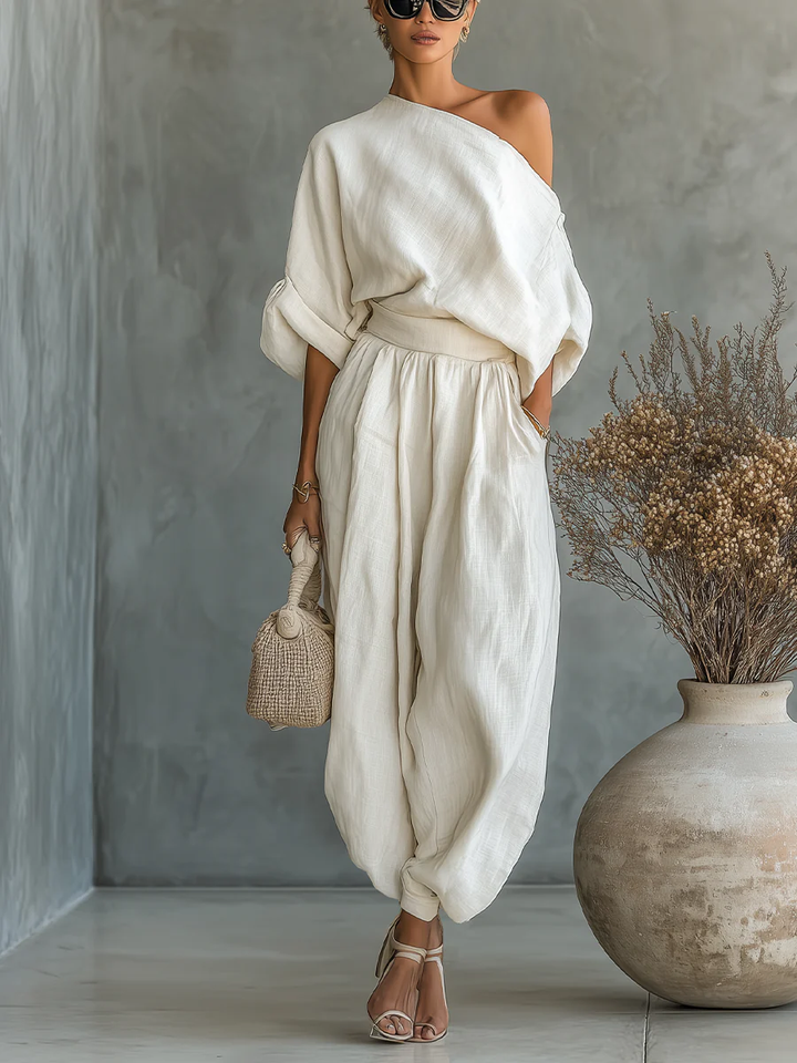 Eleonora - Set elegante monospalla due pezzi