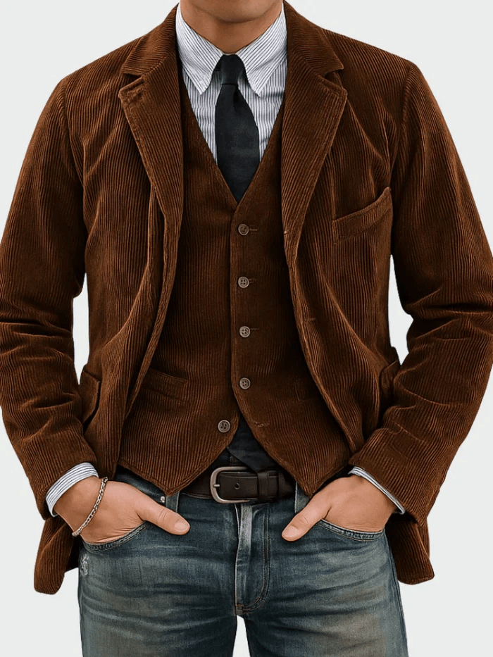 Gentleman Corduroy Jacket + Vest Set