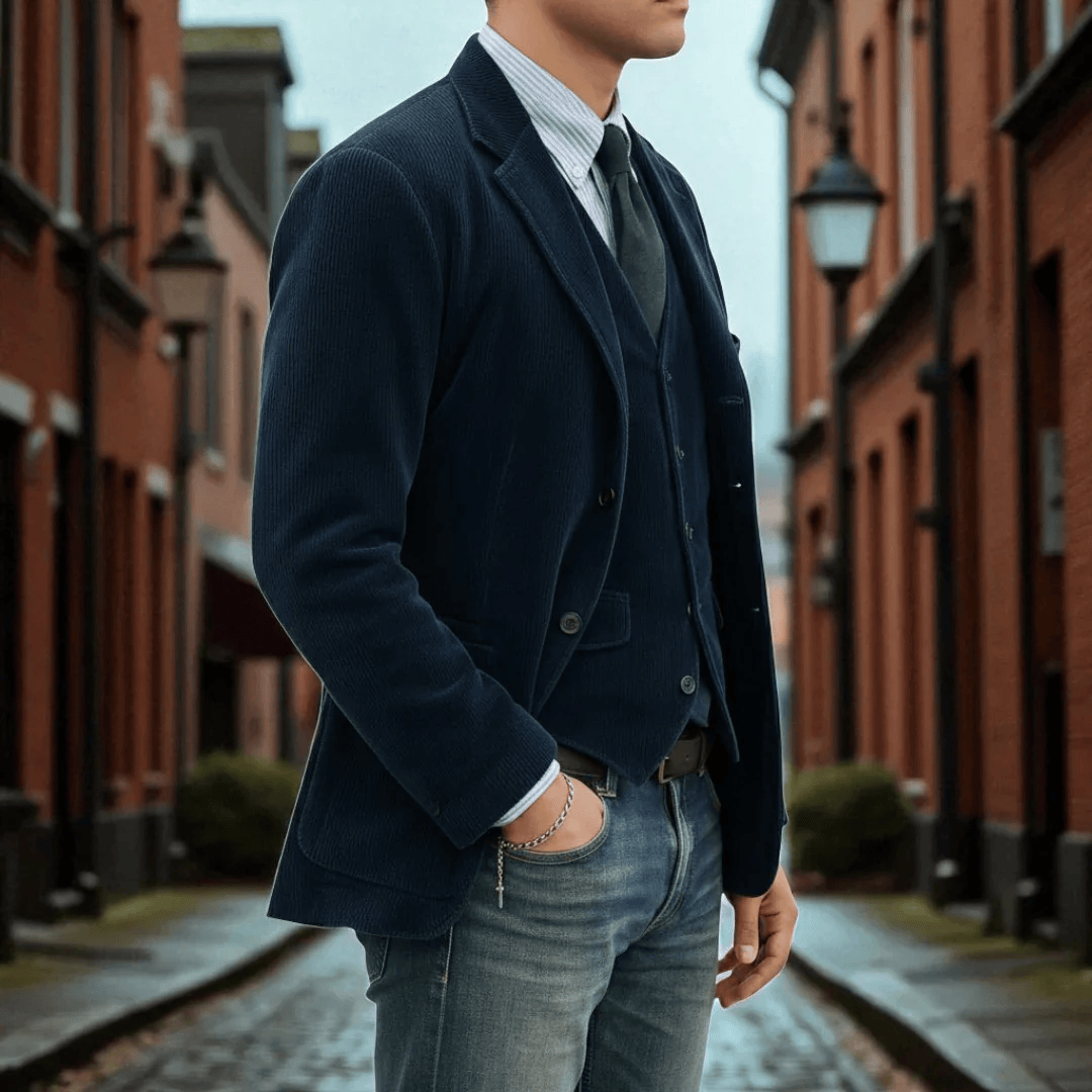 Gentleman Corduroy Jacket + Vest Set