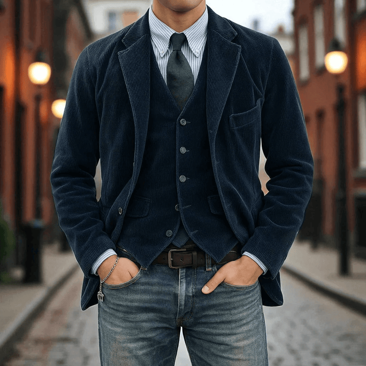Gentleman Corduroy Jacket + Vest Set