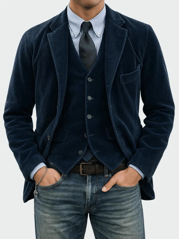 Gentleman Corduroy Jacket + Vest Set