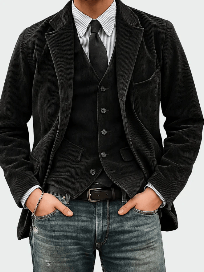 Gentleman Corduroy Jacket + Vest Set