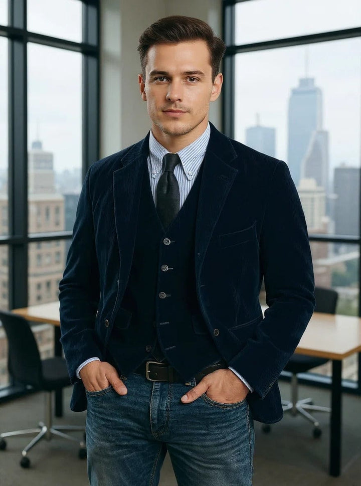 Gentleman Corduroy Jacket + Vest Set