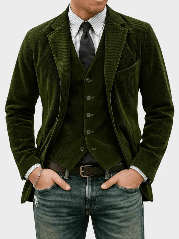 Gentleman Corduroy Jacket + Vest Set